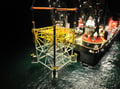 Sleipnir installs Hornsea 3 Link 02 jacket off the coast of the UK. 
